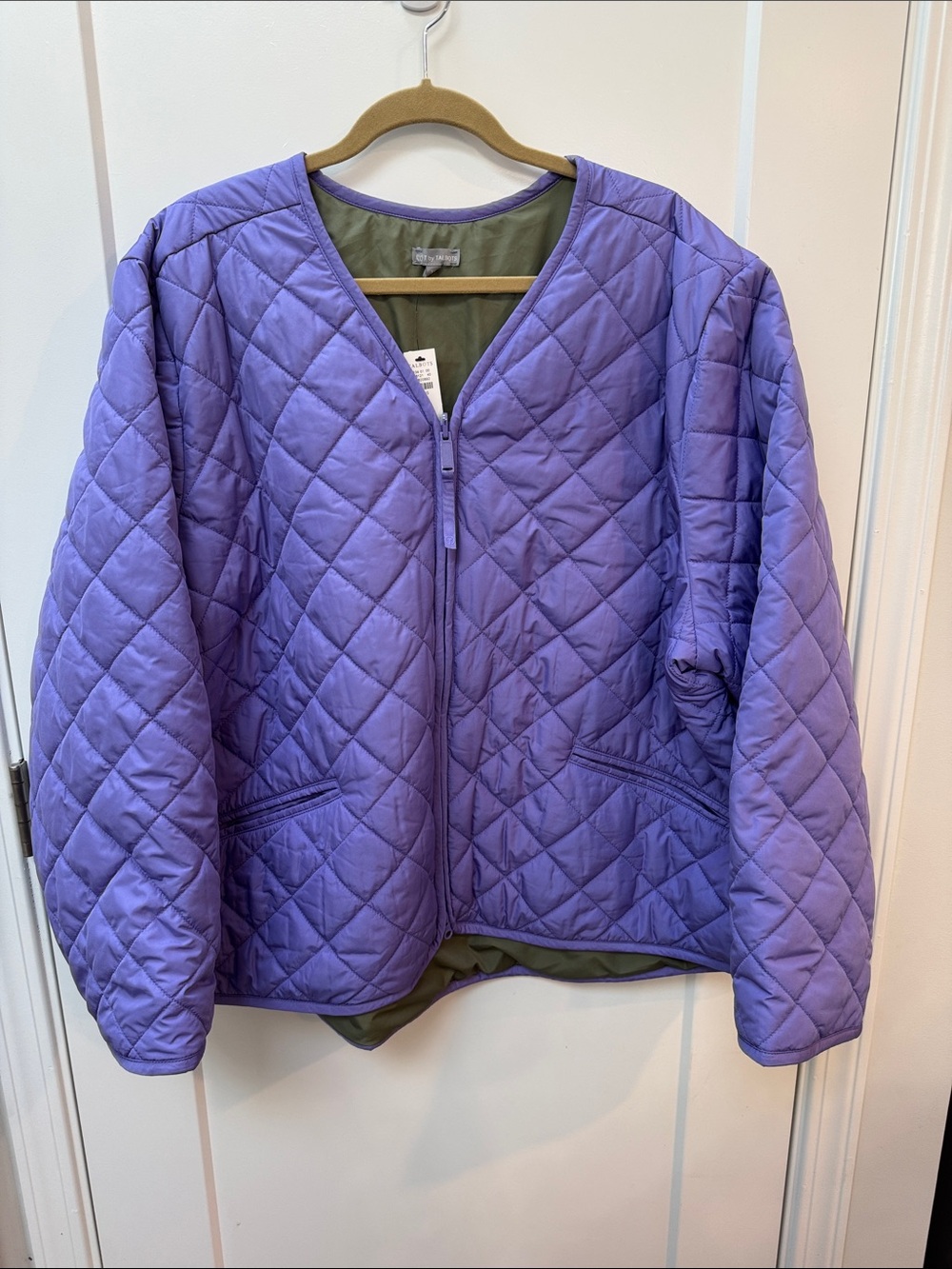 Talbots Quilted Lilac Zip-Front Jacket